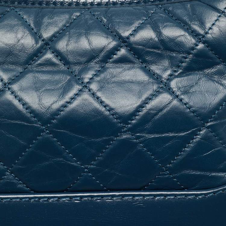 Pre Owned Chanel Blue Quilted Leather Small Gabrielle Shoulder Bag