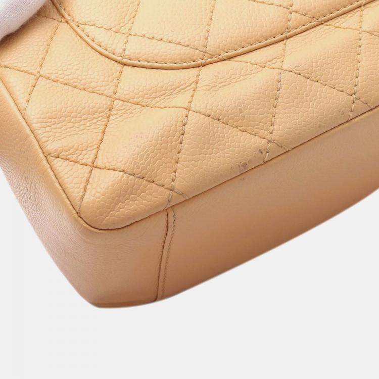 Pre Owned Chanel Beige Caviar Grand Shopping Tote