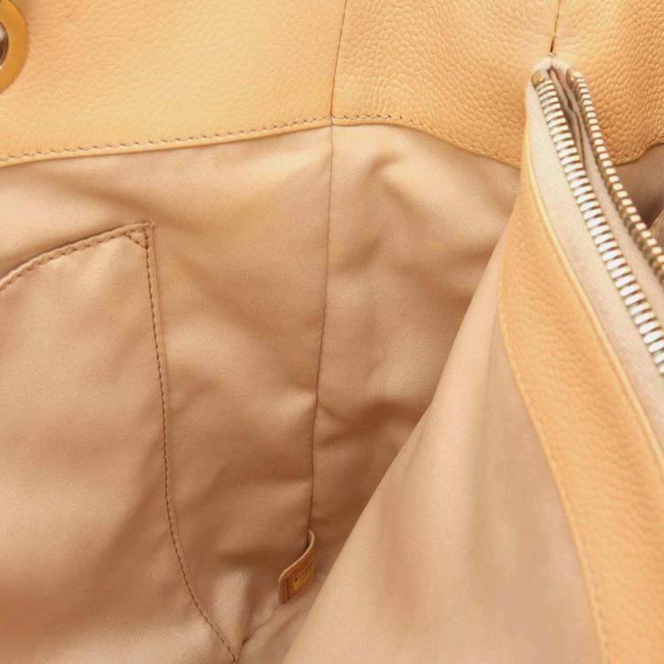 Pre Owned Chanel Beige Caviar Grand Shopping Tote