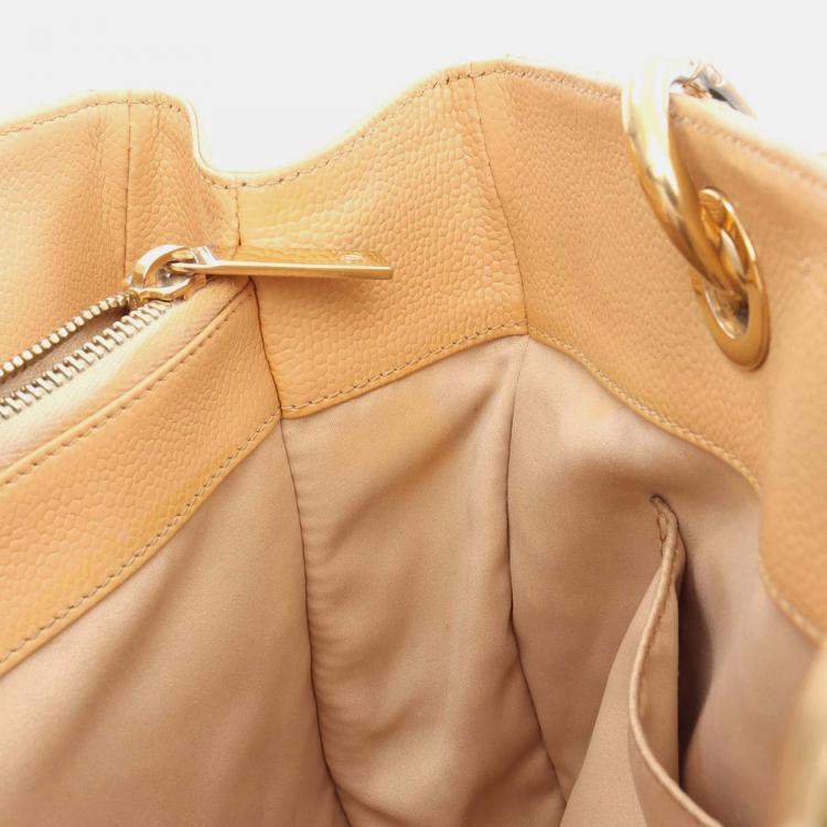 Pre Owned Chanel Beige Caviar Grand Shopping Tote