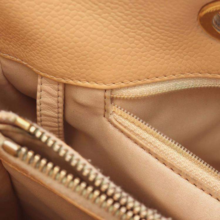 Pre Owned Chanel Beige Caviar Grand Shopping Tote