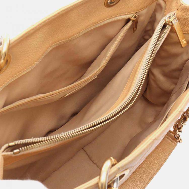 Pre Owned Chanel Beige Caviar Grand Shopping Tote