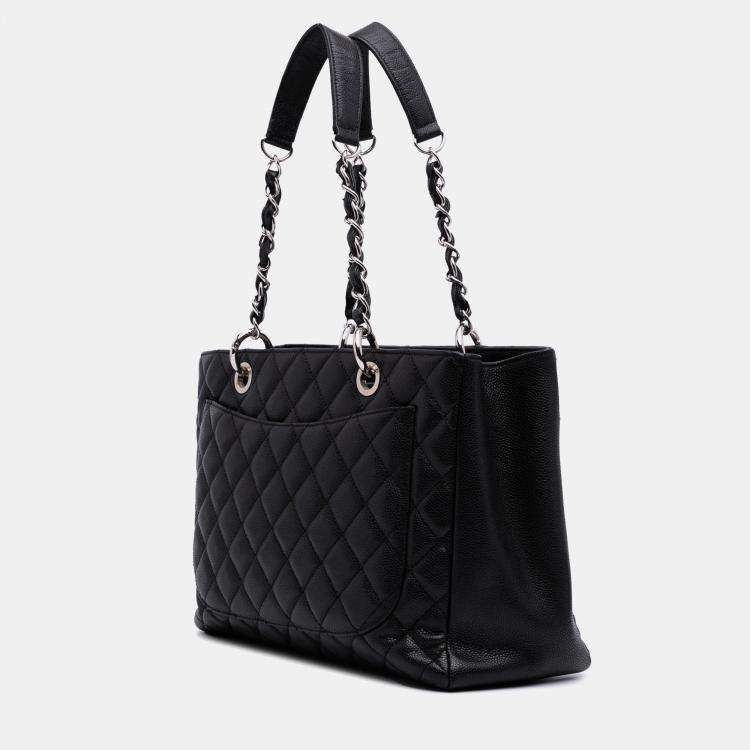Pre Owned Chanel Black Caviar Grand Shopping Tote