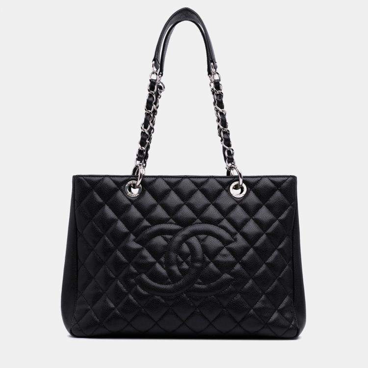 Pre Owned Chanel Black Caviar Grand Shopping Tote