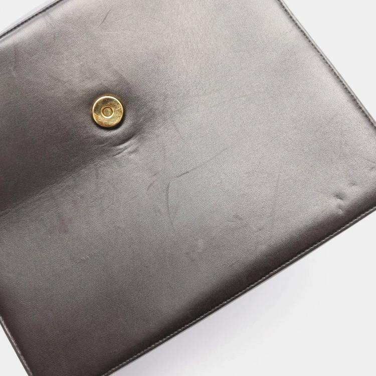 Pre Owned Chanel Black Lambskin Chain Shoulder Bag