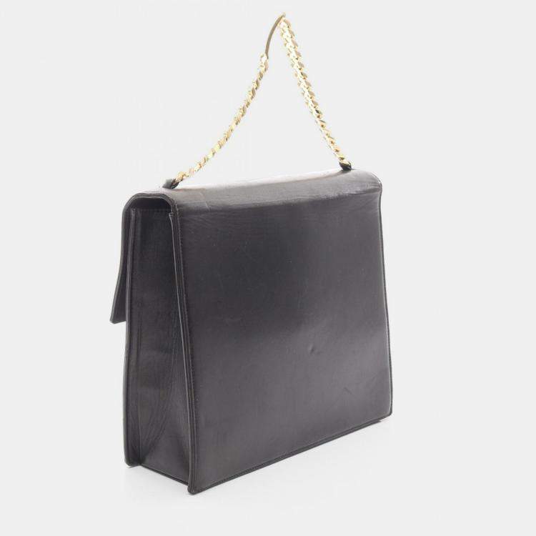 Pre Owned Chanel Black Lambskin Chain Shoulder Bag
