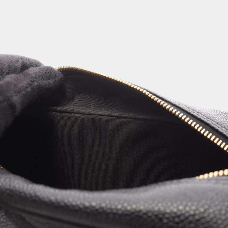 Pre Owned Chanel CC Black Grained Calfskin Bowling Bag
