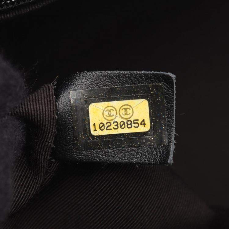 Pre Owned Chanel CC Black Grained Calfskin Bowling Bag