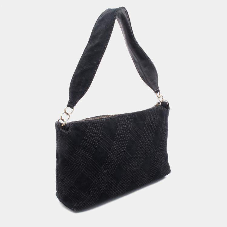 Pre Owned Chanel CC Tassel Black Suede Shoulder Bag