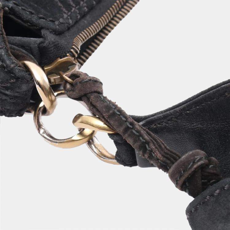 Pre Owned Chanel CC Tassel Black Suede Shoulder Bag