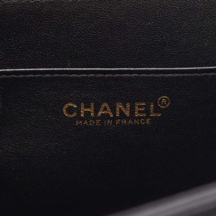 Pre Owned Chanel Chocolate Bar Black Leather Shoulder Bag