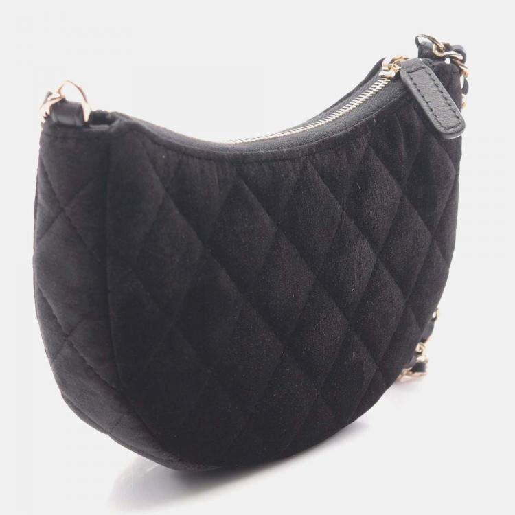 Pre Owned Chanel CC Black Fabric Hobo Bag