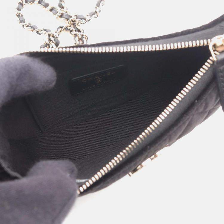 Pre Owned Chanel CC Black Fabric Hobo Bag