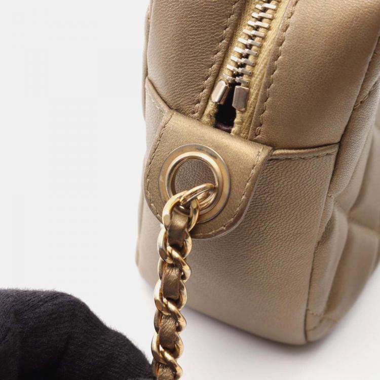 Pre Owned Chanel Diamond CC Quilted Lambskin Small Camera Case Bag 