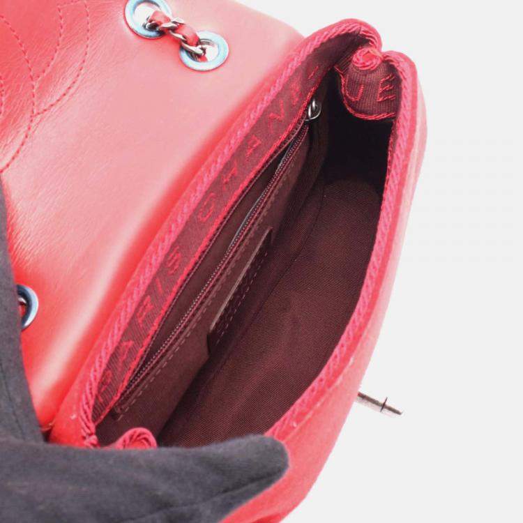 Pre Owned Chanel Paris Salzburg Red Quilted Leather Flap Shoulder Bag