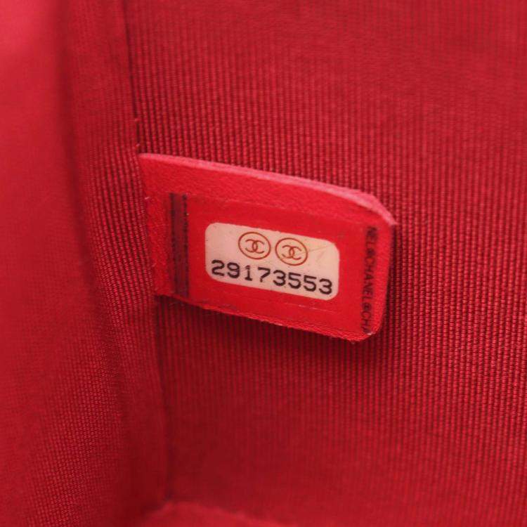 Pre Owned Chanel Vanity Case Red Leather Shoulder Bag