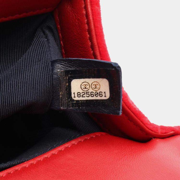 Pre Owned Chanel Boy Small Multicolor Canvas Shoulder Bag