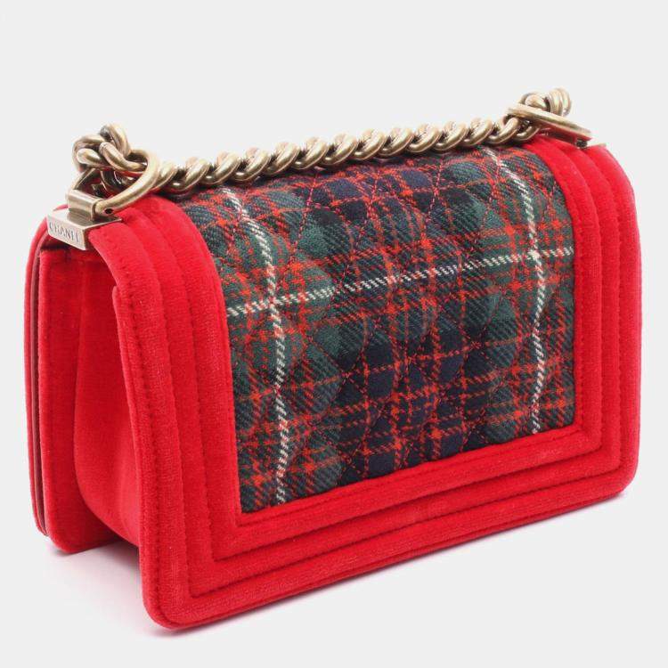 Pre Owned Chanel Boy Small Multicolor Canvas Shoulder Bag