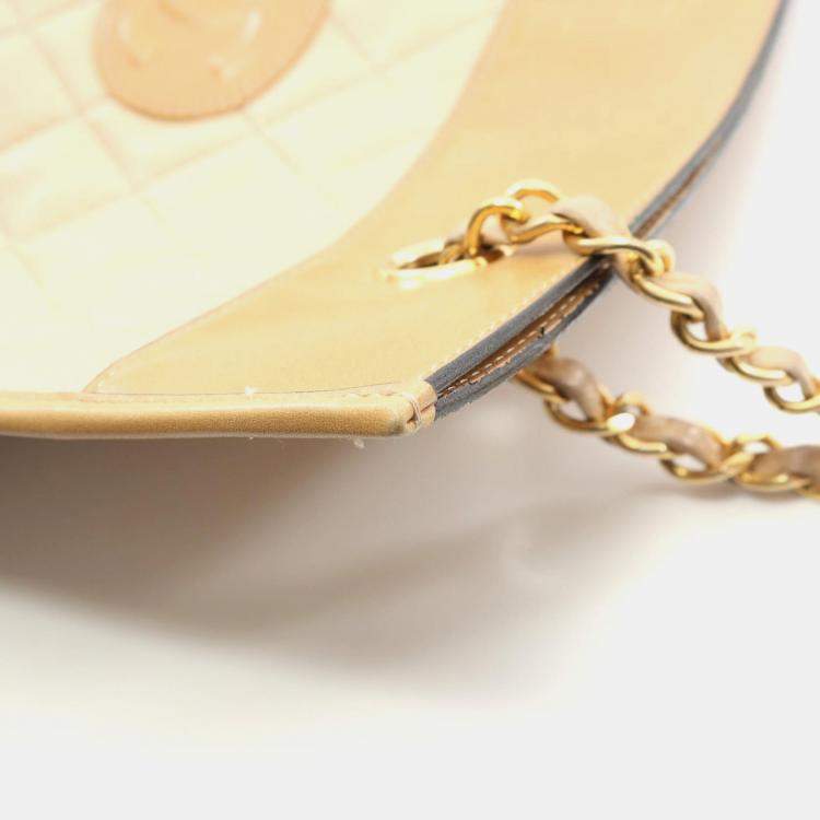 Pre Owned Chanel CC Beige Lambskin Tote Bag