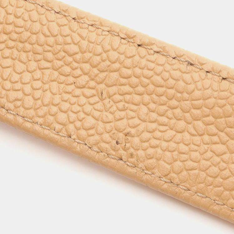 Pre Owned Chanel Coco Mark Tote Chain Shoulder Bag Calf Leather Beige Ghw