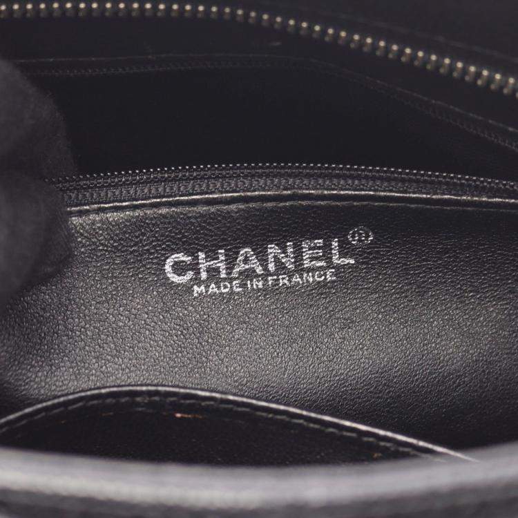 Pre Owned Chanel Medallion Black Leather Tote Bag