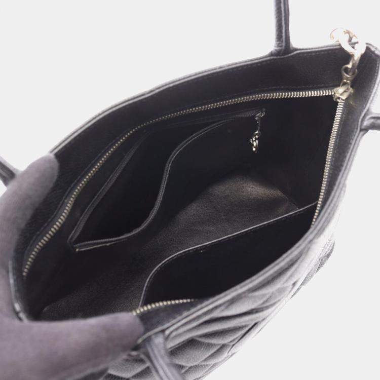 Pre Owned Chanel Medallion Black Leather Tote Bag