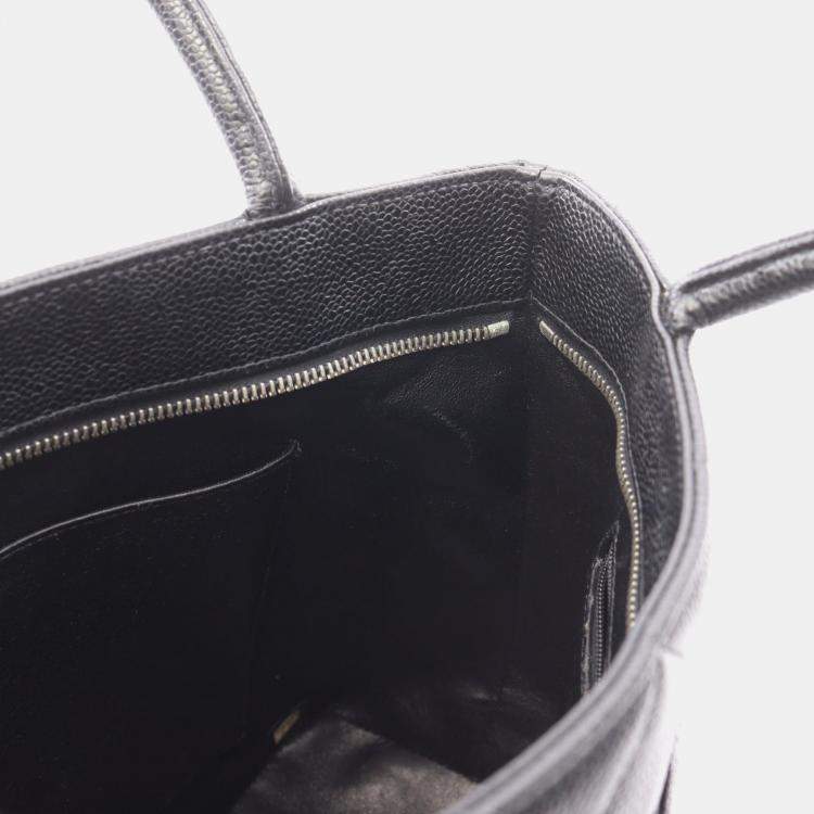 Pre Owned Chanel Medallion Black Leather Tote Bag