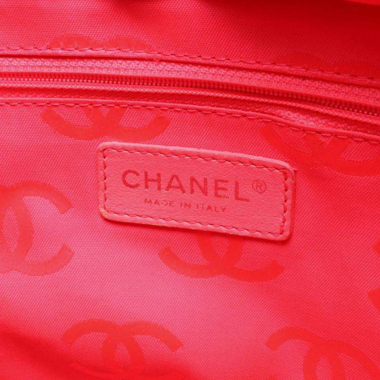Pre Owned Chanel Cambon Ligne Large Black/White Lambskin Tote Bag