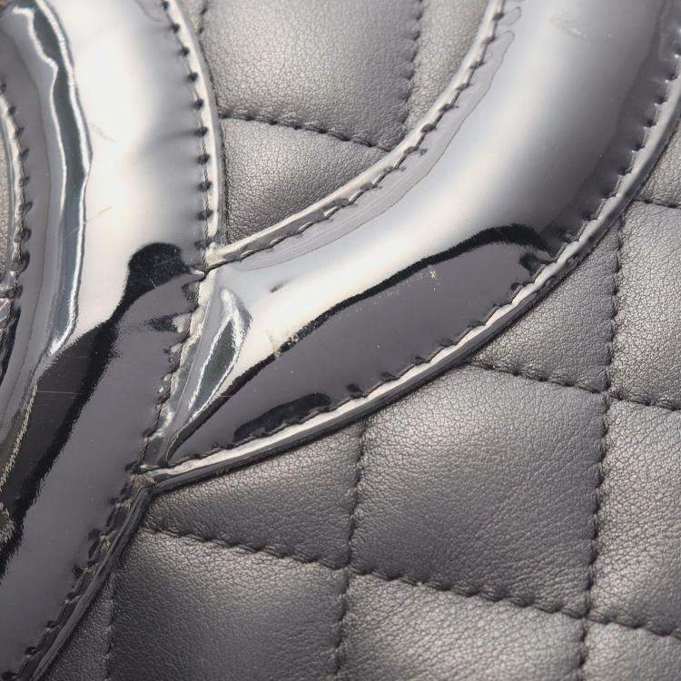 Pre Owned Chanel Cambon Ligne Large Black Patent Leather Tote Bag