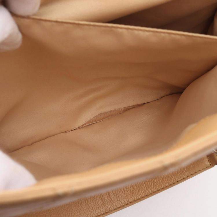 Pre Owned Chanel Grand Shopper Beige Calfskin Chain Tote Bag