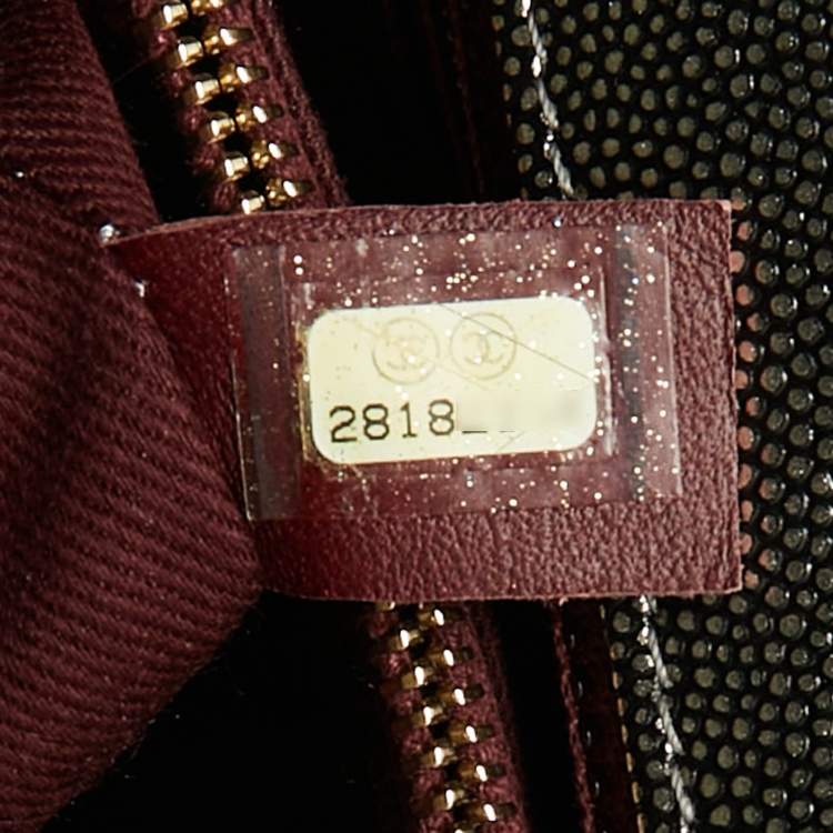 Pre Owned Chanel Silver Quilted Caviar Leather Small Coco Top Handle Bag