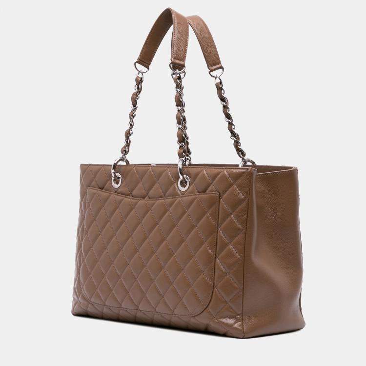 Pre Owned Chanel Brown Caviar Grand Shopping Tote XL