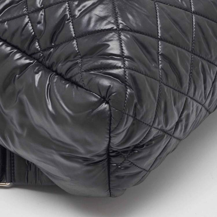 Pre Owned Chanel Black Quilted Nylon Coco Cocoon Backpack