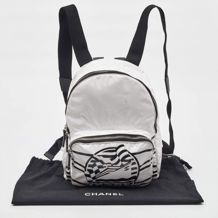Pre Owned Chanel White Vinyl La Pausa Bay Backpack