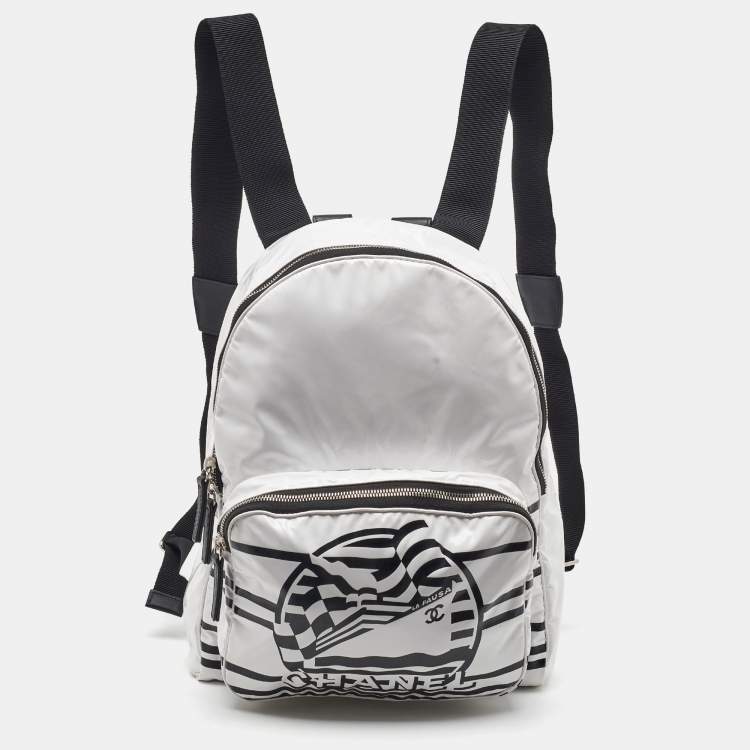 Pre Owned Chanel White Vinyl La Pausa Bay Backpack