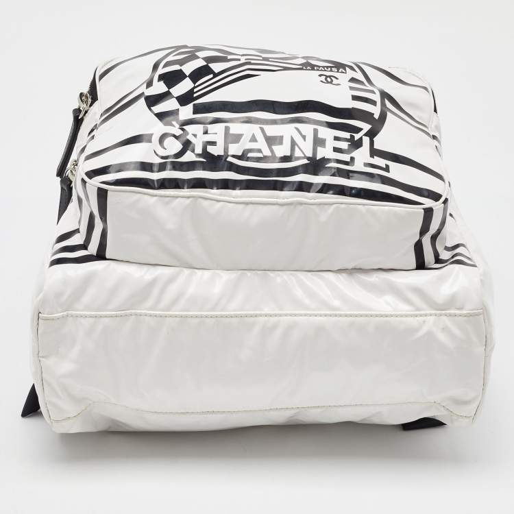Pre Owned Chanel White Vinyl La Pausa Bay Backpack