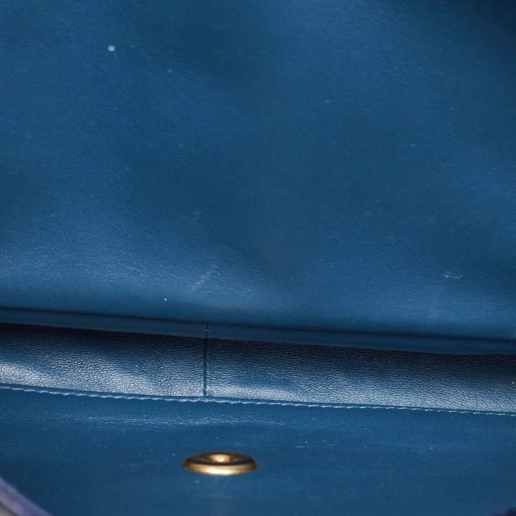 Pre Owned Chanel Navy Blue Quilted Leather Paris-Cosmopolite Straight Lined Flap Bag