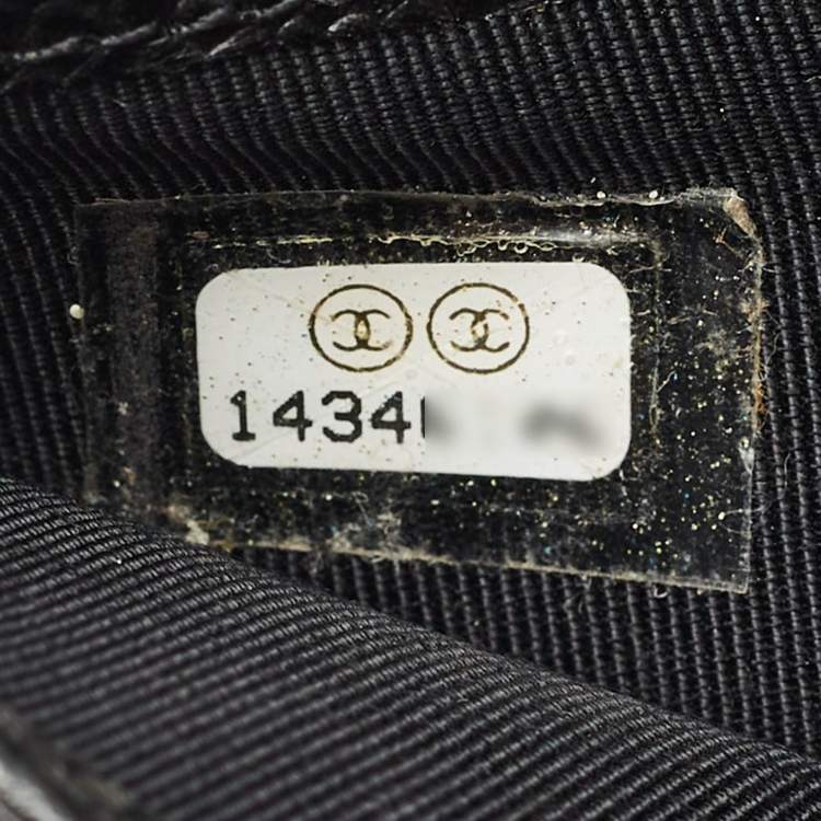 Pre Owned Chanel Black Quilted Caviar Leather L Yen Wallet