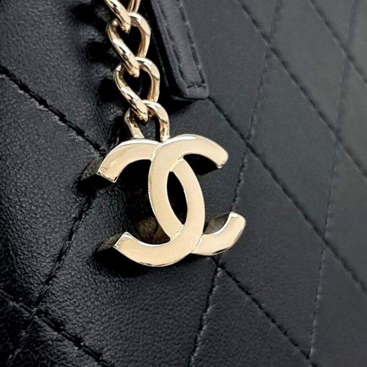 Pre Owned Chanel Black Leather Cosmetic Case