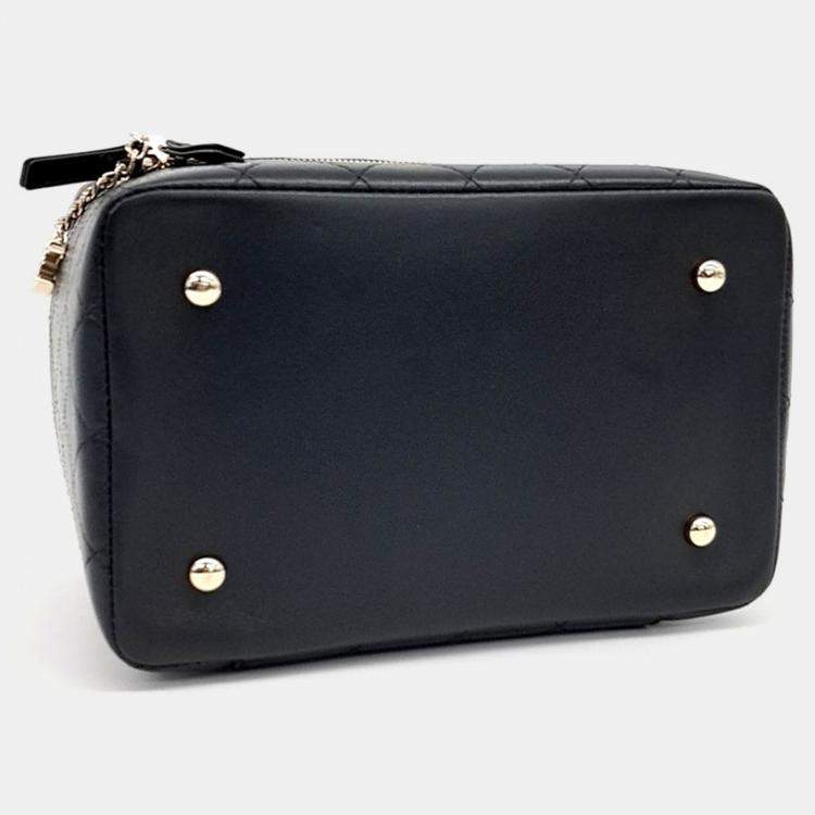 Pre Owned Chanel Black Leather Cosmetic Case