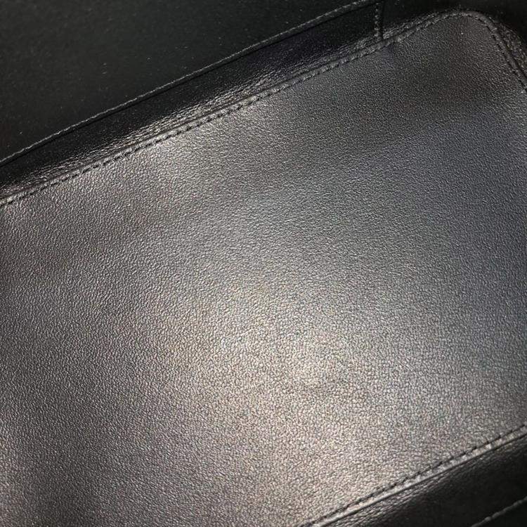 Pre Owned Chanel Black Leather Cosmetic Case