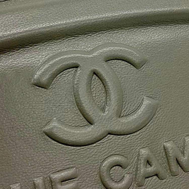 Pre Owned Chanel Green Leather Mini Camera Case