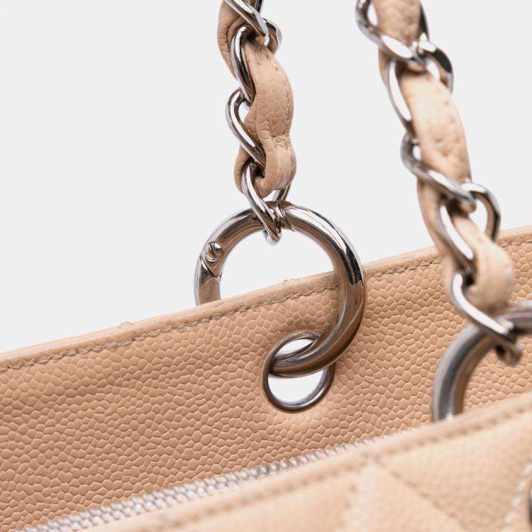 Pre Owned Chanel Brown Caviar Grand Shopping Tote
