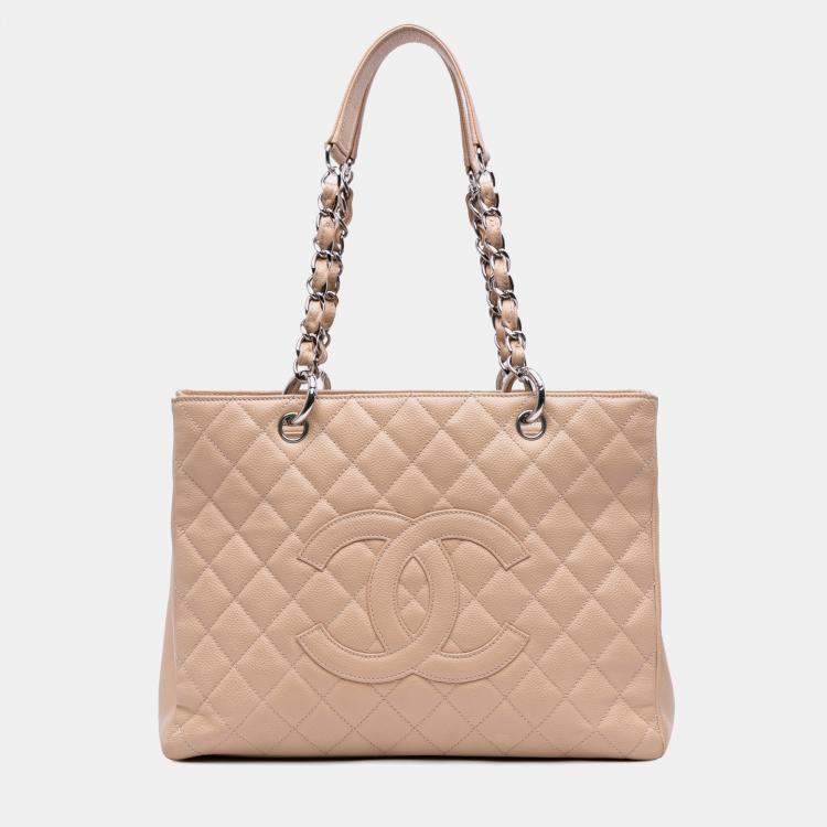 Pre Owned Chanel Brown Caviar Grand Shopping Tote