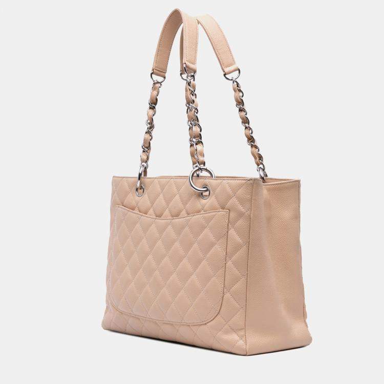 Pre Owned Chanel Brown Caviar Grand Shopping Tote