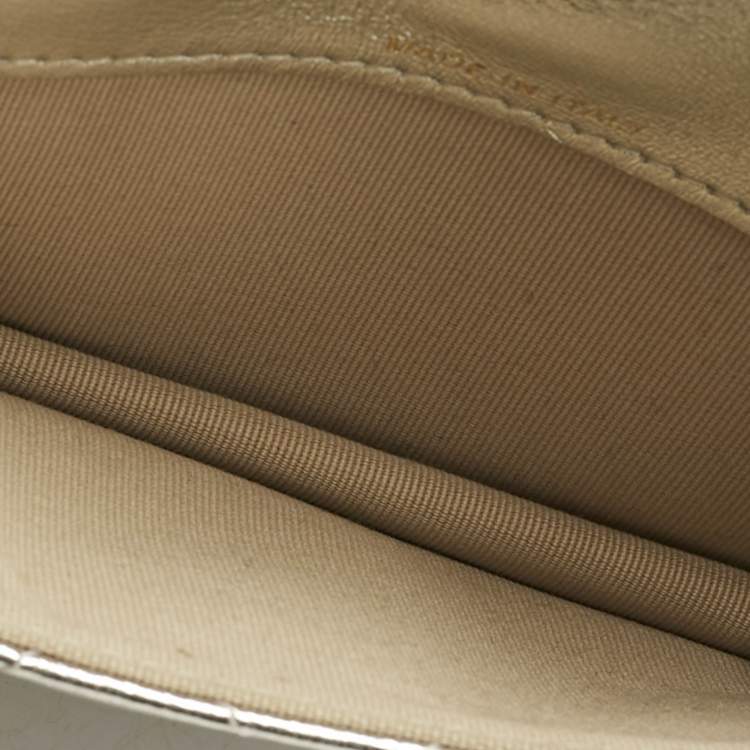 Pre Owned Chanel Metallic Pink Quilted Leather CC Flap Chain Belt Bag 