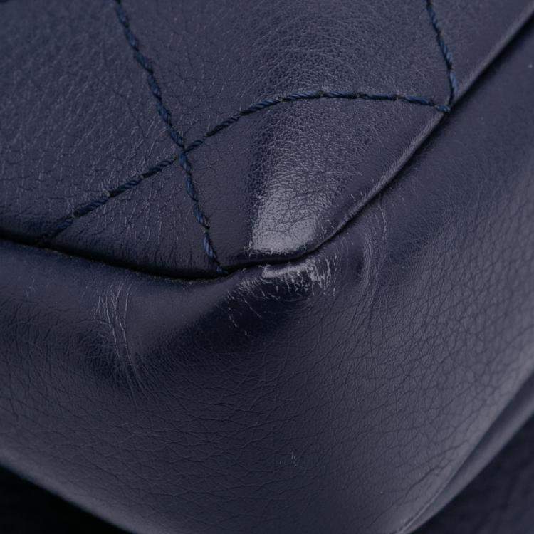 Pre Owned Chanel Blue Paris-Greece Calfskin Archi Chic Flap Bag