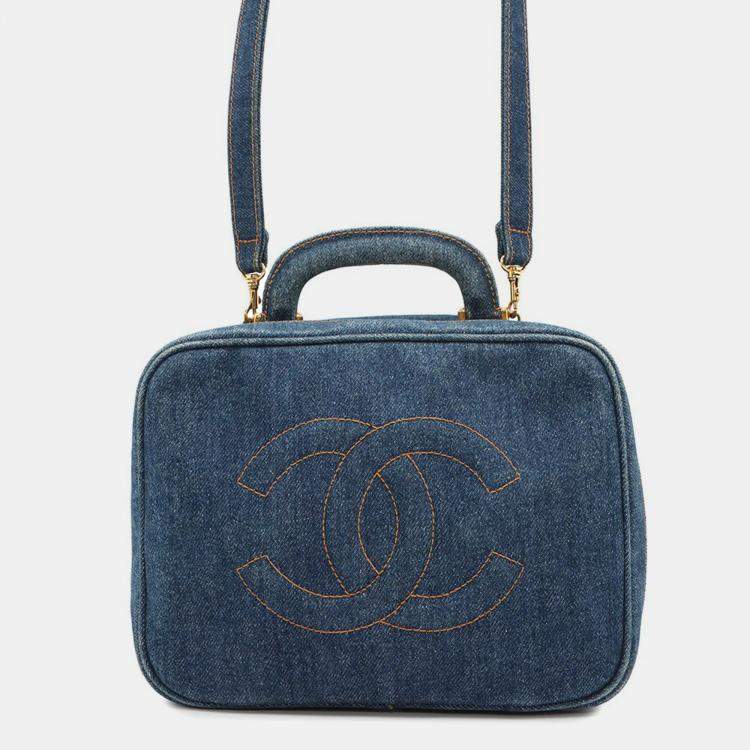 مملوكة مسبقًا Chanel Vanity Bag 2Waybag Blue Denim