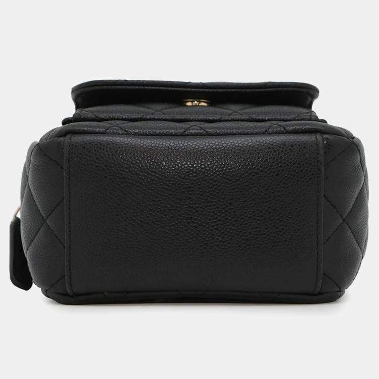 Pre Owned Chanel Matelasse Timeless Classics Mini Backpack Blackap3753 Caviar Leather