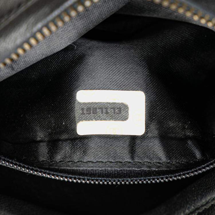 Pre Owned Chanel Black Mini CC Diamond Quilted Lambskin Tassel Camera Bag